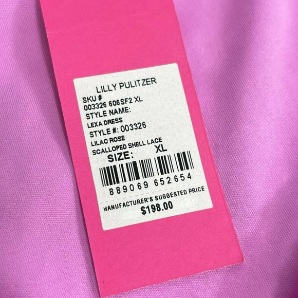 Lilly Pulitzer Lexa Dress Lilac Rose Scalloped Shell Lace Size XL NWT $198 - Picture 10 of 12